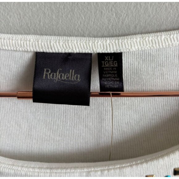 Rafaella Womens Snow White Sparkle Sweater Embellished Knit Top Pullover Sz XL - Picture 10 of 11